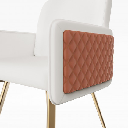 HMR - Modern Swivel Dining Chairs with PU Leather Upholstery White