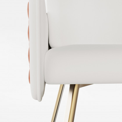 HMR - Modern Swivel Dining Chairs with PU Leather Upholstery White