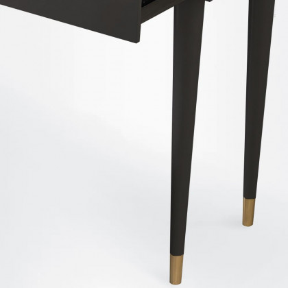HMR Modern Makeup Vanity Set Dressing Table with Lighted Mirror Cabinet & Stool Included - Black