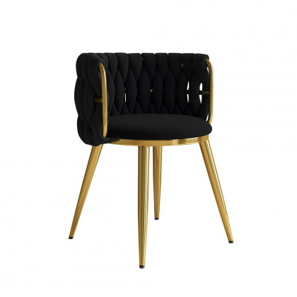 HMR Sweave Nordic Barrel Dining Chair with Velvet Upholstery (Set of 8) - Black