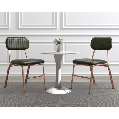 HMR Modern Dining Chairs with Faux Leather Upholstery (Set of 4) - Green