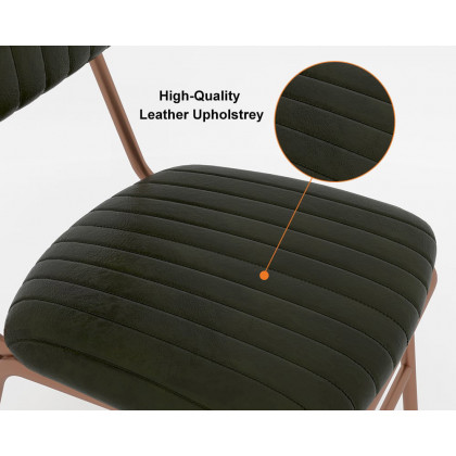 HMR Modern Dining Chairs with Faux Leather Upholstery (Set of 4) - Green
