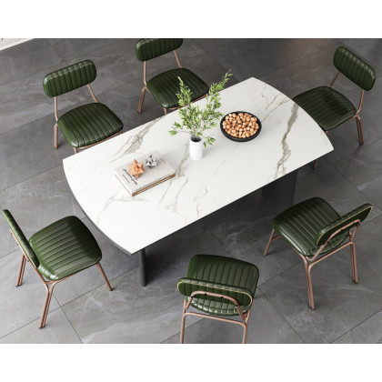 HMR Modern Dining Chairs with Faux Leather Upholstery (Set of 4) - Green