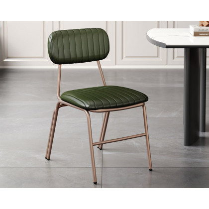 HMR Modern Dining Chairs with Faux Leather Upholstery (Set of 4) - Green