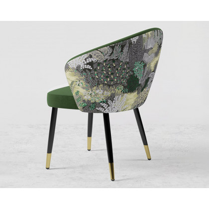 HMR Modern Dining Chairs with Velvet Upholstery - Green, 2-Pieces