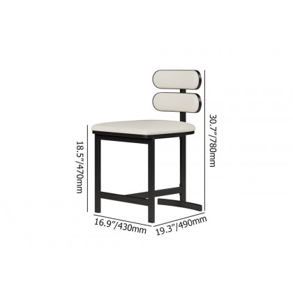 HMR Modern Wood Dining Chairs with PU Leather - White, Faux Leather, 6-Pieces
