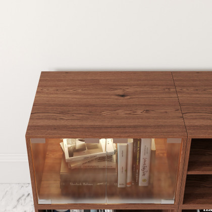 HMR - 94.5" Walnut Modular TV Stand with Storage