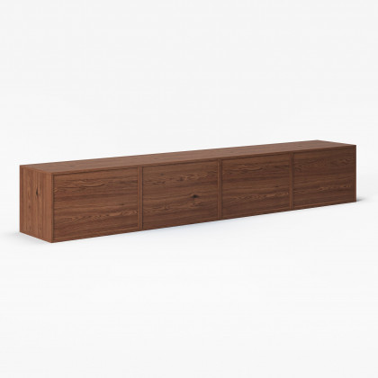HMR - 94.5" Walnut Modular TV Stand with Storage