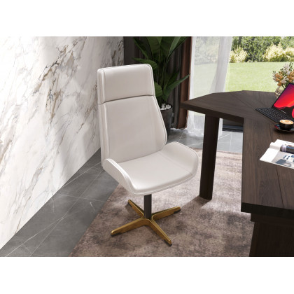 HMR - 60" Japandi Walnut L-Shape Writing Desk with 1 Drawer Wood Corner Desk Irregular Top