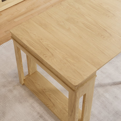 HMR 70.9" Rectangle Folding Wood Dining Table with Sideboard (Seats 2-4 People) - Natural