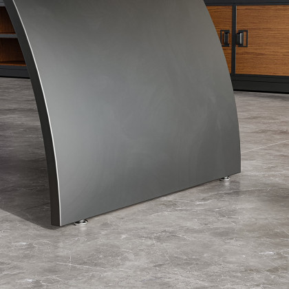 HMR Modern Industrial Rectangular Wood Metal Base Office Desk - Black, 70.9"