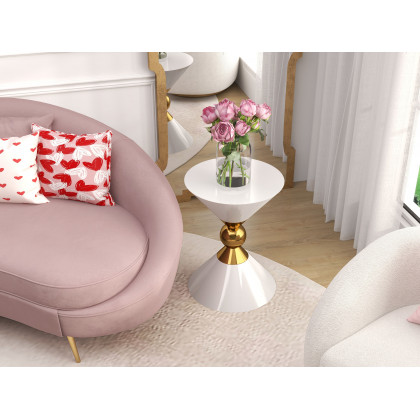 HMR - Modern White Swivel Accent Chair Cloud Boucle Lounge Chair