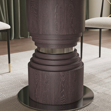 HMR - 53.5'' Modern Round Faux Marble Dining Table Seats 4-6 People