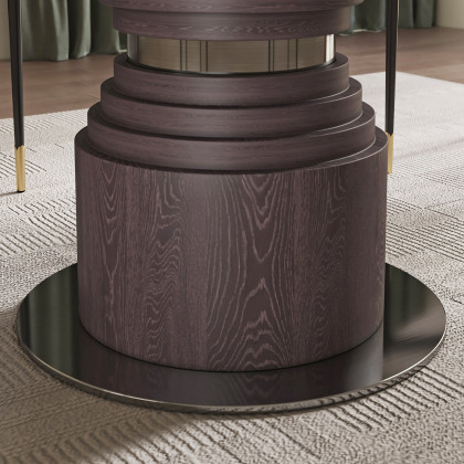 HMR - 53.5'' Modern Round Faux Marble Dining Table Seats 4-6 People