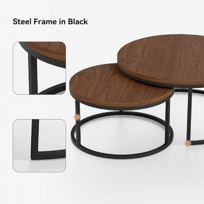 HMR Fero Extendable TV Stand & Nesting Coffee Table Set - Walnut, 70.9"W x 15.7"D x 15.7"H, Style A