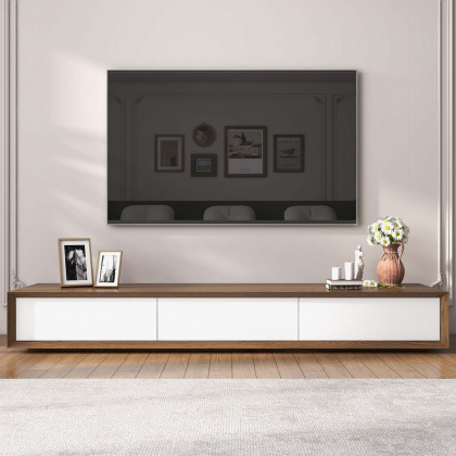 HMR - Modern TV Stand Rectangle Media TV Console with Drawers