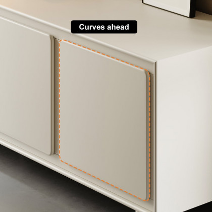 HMR - 72" Modern White Rectangle Tall TV Stand with Storage for 65 to 75 inch TV