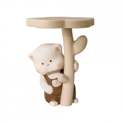 HMR - Modern Multi-color Cat Side Table with Flower Shape Tabletop Resin