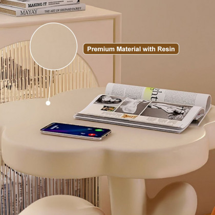 HMR - Modern Multi-color Cat Side Table with Flower Shape Tabletop Resin