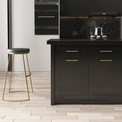 HMR 72" Modern Style Laminate Kitchen Islands with Multi-Storage - Black, Engineered Wood