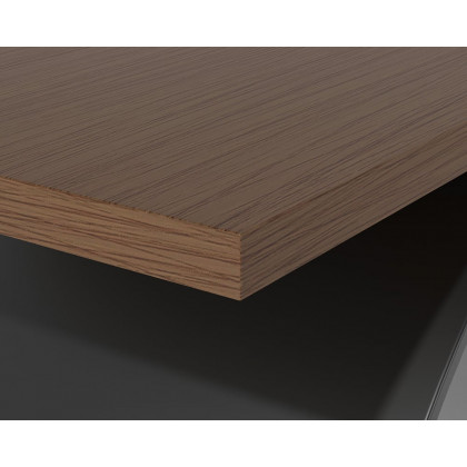 HMR Modern Rectangular Writing Desk & Office Desk Chair Set High Back - Walnut, 70.9"L x 31.5"W x 29.5"H