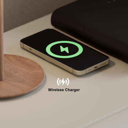 HMR Humply Modern Leather Smart Nightstand with Wireless Charger Drawers - White, 3-Drawer, Set Of 2