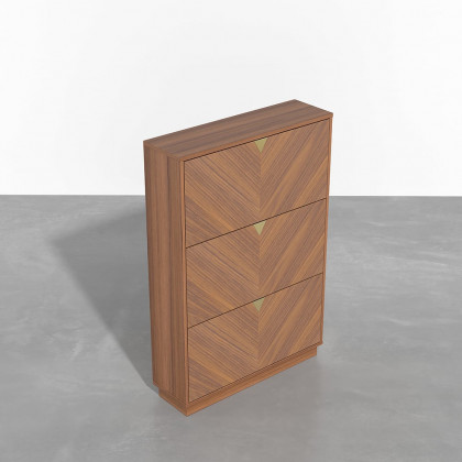HMR - Capet Walnut Narrow Shoe Storage Cabinet with Flip Down Large Capacity up to 20 Pairs