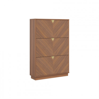 HMR - Capet Walnut Narrow Shoe Storage Cabinet with Flip Down Large Capacity up to 20 Pairs