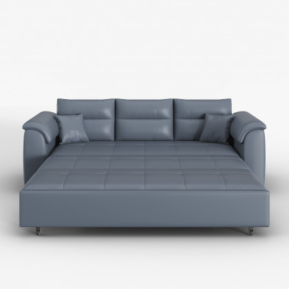 HMR Queen 2-Seater Sleeper Sofa - Deep Gray, Leath-aire