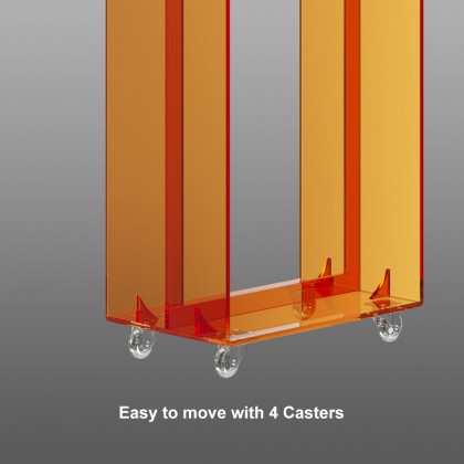 HMR - 63" Modern Orange Narrow Hall Tree for Closet with Rolling Casters & 3 Hanging Area