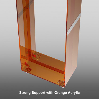 HMR - 63" Modern Orange Narrow Hall Tree for Closet with Rolling Casters & 3 Hanging Area