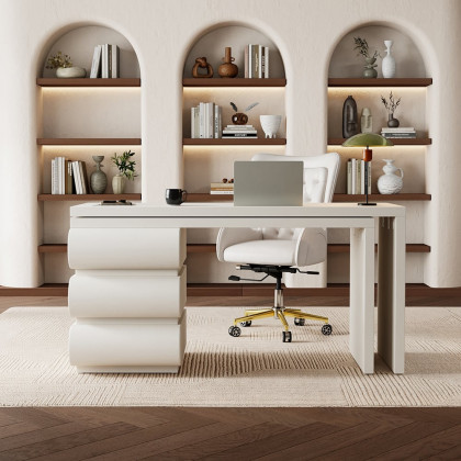 HMR - Humply Modern Minimalist Style L Shaped Desk Solid 60 Inch Executive Office Desk