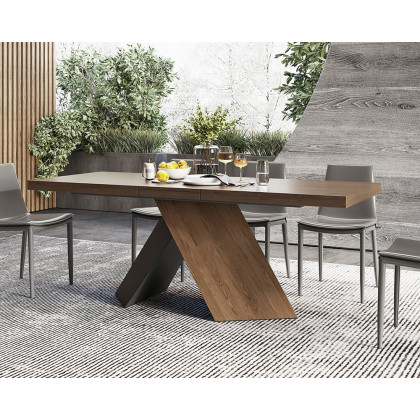HMR Farmhouse Extendable Wood Dining Table - Walnut, 63"-79" (seats 6-8)