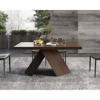 HMR Farmhouse Extendable Wood Dining Table - Walnut, 63"-79" (seats 6-8)