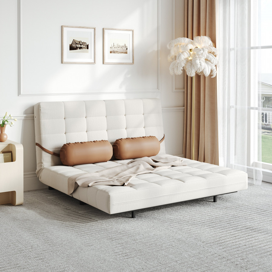 HMR - Queen Corduroy Futon Sofa Bed Folding Sleeper Sofa