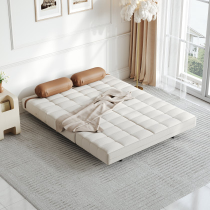 HMR - Queen Corduroy Futon Sofa Bed Folding Sleeper Sofa