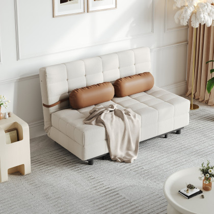HMR - Queen Corduroy Futon Sofa Bed Folding Sleeper Sofa