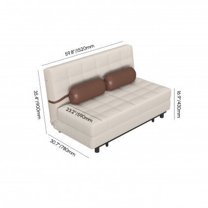 HMR - Queen Corduroy Futon Sofa Bed Folding Sleeper Sofa