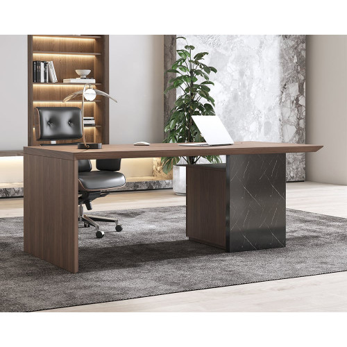 HMR - Modern Wooden Desk Home Office Desk & Home Office Chair Set Adjustable Height