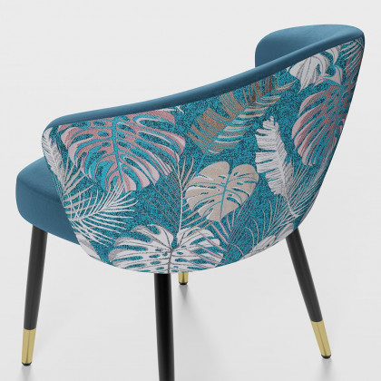 HMR Modern Dining Chairs with Velvet Upholstery - Blue, 6-Pieces