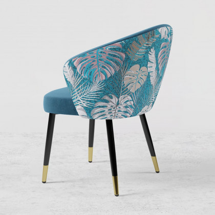 HMR Modern Dining Chairs with Velvet Upholstery - Blue, 6-Pieces