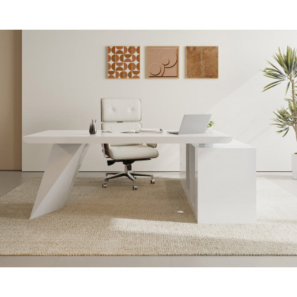 HMR - Modern L-Shape Executive Desk & Office Chair Set