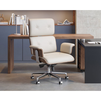 HMR Modern L-Shape Executive Desk & Office Chair Set - White, 70.9"L x 70.9"W x 29.5"H, Left Hand