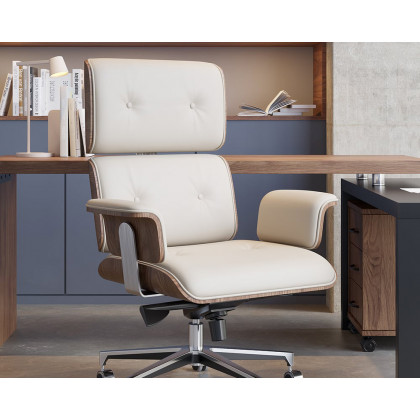 HMR Modern L-Shape Executive Desk & Office Chair Set - White, 70.9"L x 70.9"W x 29.5"H, Left Hand