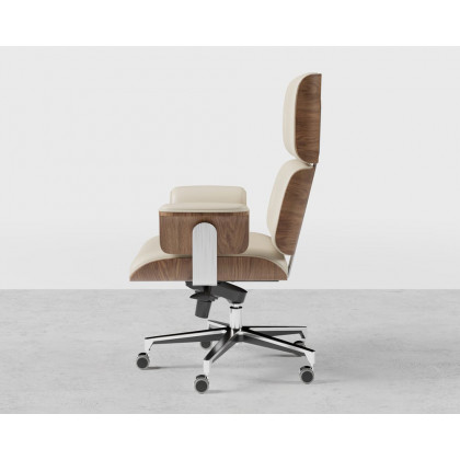 HMR Modern L-Shape Executive Desk & Office Chair Set - White, 70.9"L x 70.9"W x 29.5"H, Left Hand