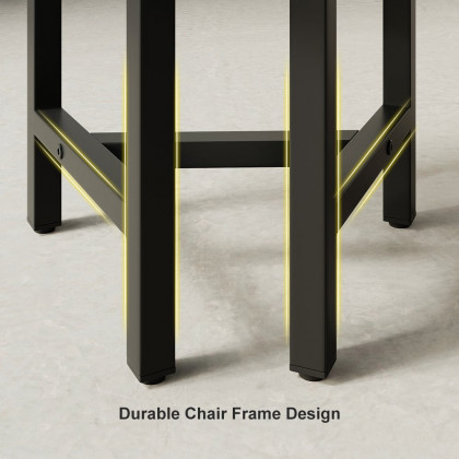 HMR Dining Set 39.4" Modern Round Wood Dining Table with 4 Chairs - White/Black