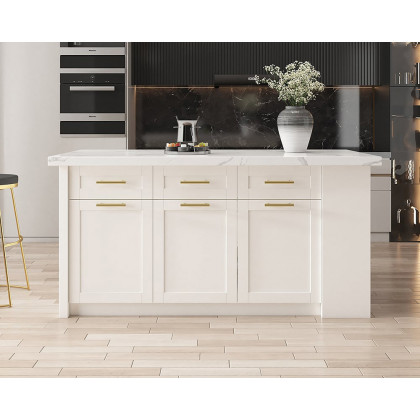HMR - 72" Modern Style Laminate Kitchen Islands with Multi-Storage