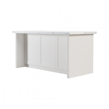 HMR 72" Modern Style Laminate Kitchen Islands with Multi-Storage - White, Engineered Wood