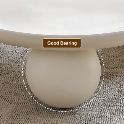 HMR - 31.5" Modern Round White Block Coffee Table with Spherical Legs
