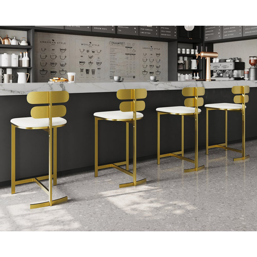 HMR - Modern PU Leather Counter Stools with Upholstery